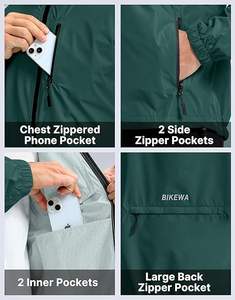 Chaqueta Cortavientos Larga de Invierno para Hombre de Diseñador al por Mayor, Bolsillos Delanteros, Estilo Vintage, Ligera, Resistente al Viento e Impermeable - Product Image 3
