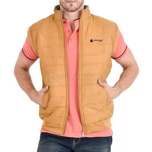 Gilet matelassé respirant en polyester léger et décontracté pour hommes, vêtements d'extérieur isolés et confortables pour l'hiver en vente - Product Image 1