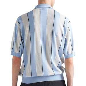 Manga corta de alta calidad para hombre para camisa Polo elegante Formal bordado algodón ropa Formal 100% algodón estampado patrón - Product Image 3