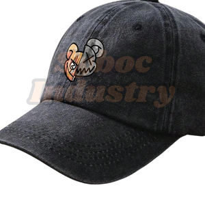Gorras de mezclilla al mejor precio para envío directo, gorro de mezclilla transpirable de 5 paneles con lavado ácido Vintage elegante para verano - Product Image 4