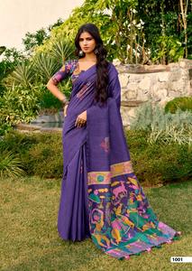 Última Colección de Saris de Algodón con Estilo Kalamkari, Pallu Latkan con Estampados Tradicionales para Mujer, Hecho en India - Product Image 6