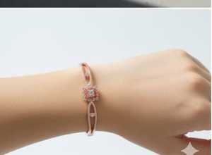 Elegante Rosa rodio pulido CZ AD piedra completa Kada hermosa fiesta desgaste joyería para mujeres Ideal para bodas y festivas - Product Image 5