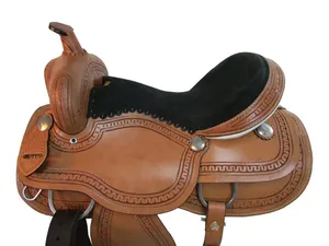 Western Saddle Barrel Racing Trail Horse Tooled Leather 10-16 Accesorios a juego Hermoso diseño de cuero - Product Image 2
