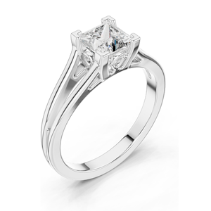 Bague de fiançailles en diamant de laboratoire taille princesse 1,04 CT VVS-VS EF CVD, or 18K, 14K, 10K et argent 925, rose, jaune - Product Image 6