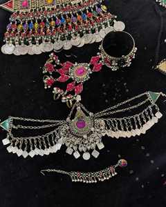 Ensemble de bijoux ethniques afghans élégants en acier inoxydable, faits à la main, pour femmes, détails culturels, fête de mariage, festif - Product Image 5