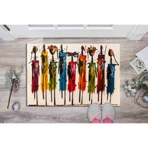 Tapis imprimé avec peinture des peuples Masai, design africain abstrait moderne, tapis à poils doux - Product Image 5