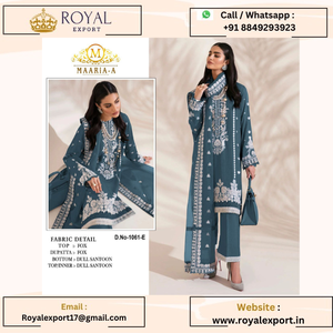 Dernière nouvelle collection exclusive de costumes de travail en fausse Georgette avec séquence de broderie Collection en gros par Royal Export - Product Image 3