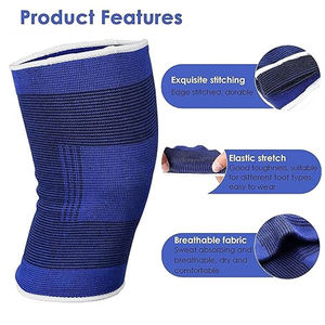 In Blue Color Good Quality Made In Pakistan With Reasonable Price <b>Make</b> <b>Your</b> <b>Own</b> Weightlifting Knee Sleeves BY AMAZING INDUSTRIES - Product Image 4