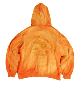 Ropa de calle personalizada, sudaderas con capucha con lavado ácido para hombre, naranja en blanco, tejido pesado, Vintage, desgastado, ajuste Regular, 100% algodón, a prueba de viento - Product Image 2