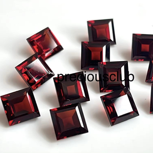 Granate Natural Talla Cuadrada 4mm - Granate Rojo Suelto Talla Cuadrada de Alta Calidad - Product Image 1