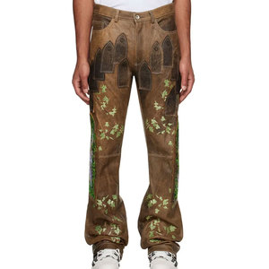 Pantalon en cuir pour homme de haute qualité, dernier design, vente en gros, logo personnalisé, coupe droite, style hip-hop, léger, imperméable et respirant - Product Image 1