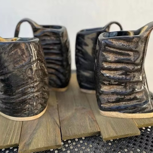 Taza de cuerno para beber de búfalo Natural de alta calidad y copas cortas de cuerno vikingo de cristal Use Home Hotel and Party al precio más bajo - Product Image 1