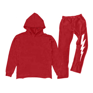 Survêtement vintage d'hiver lavé à l'acide imprimé sur mesure en gros Ensemble sweat à capuche et pantalon de survêtement unisexe Streetwear vieilli - Product Image 5