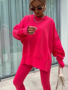 Conjuntos de dos piezas para mujer, sudaderas con capucha cálidas de gran tamaño de Color sólido elegante y pantalón largo, traje deportivo, chándal de otoño e invierno - Product Image 6