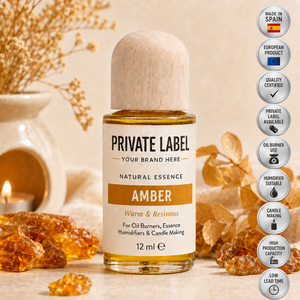 Esencia de Fragancia Ámbar de Marca Privada 12ml OEM |   Aceite Aromático para Quemadores y Humidificadores |   España UE - Product Image 1