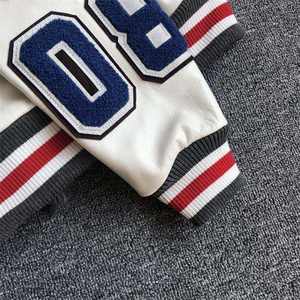 Blouson universitaire décontracté pour homme en chenille brodée OEM, 100 % coton, avec fermeture éclair et capuche, haute qualité, pour l'automne - Product Image 3