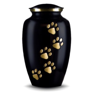 Urna de Metal para mascotas de estilo americano clásico con grabado de pata Suministro superior para cenizas humanas adultas para entierro funerario y cremación - Product Image 6