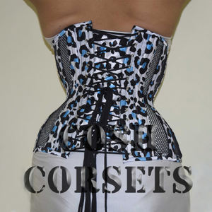 Corset de maintien de la taille à imprimé léopard avec empiècements en maille sous la poitrine - Product Image 6