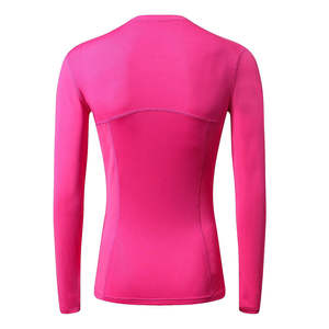 Camiseta de manga larga de compresión OEM para mujer, camiseta transpirable ajustada para yoga y gimnasio, ropa deportiva personalizada, proveedor de fábrica - Product Image 4