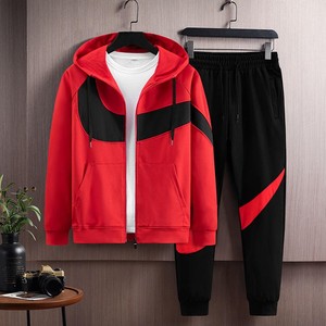Conjunto de chándal de otoño para hombre, pantalones cortos ligeros con capucha sólidos, 2 piezas, logotipo personalizado, cortavientos de poliéster/algodón, ropa deportiva - Product Image 5