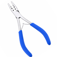 MANAN INSTRUMENTS Pince à extensions capillaires pour micro-anneaux et nano-perles, outil de sertissage professionnel, manche bleu, acier inoxydable, modèle salon