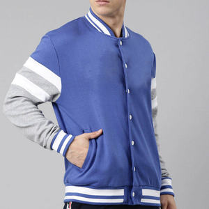 Chaqueta Letterman de Lona de Color Sólido de Alta Calidad para Hombre, Chaqueta Bomber Universitaria de Béisbol con Parches de Chenilla Personalizados y Mangas de Lana en la Parte Delantera - Product Image 2