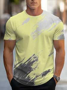 Camiseta de Verano para Hombre, Personalizada, de Punto Sólido, Cuello en V, Manga Corta, Transpirable y de Secado Rápido, 100% Algodón, Moderna, para Exteriores - Product Image 4