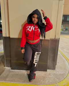 ชุดเสื้อสเวตเตอร์แบบสวมหัวมีฮู้ด2ชิ้นลายปักและพัฟชุดเสื้อสเวตเตอร์และเสื้อมีฮู้ด - Product Image 5