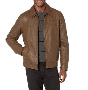 2025 Nueva chaqueta de cuero personalizada a la moda para hombre, el mejor diseño, chaqueta de cuero marrón con bolsillos grandes en el pecho de alta calidad - Product Image 1
