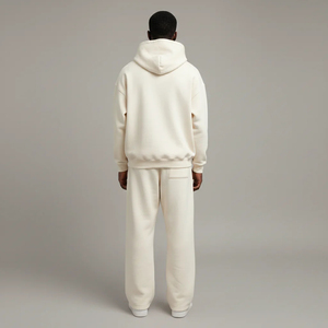 OEM Winter Streetwear Solid Plus Size Hooded Jogger Men's <b>Tracksuit</b> Blank Sweatpants Oversized Hoodie Set 100% Cotton Custom - Product Image 4