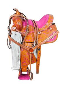 Ensemble de selles de cheval en cuir véritable de qualité supérieure pour l'endurance occidentale et les courses anglaises Essentiels d'équitation - Product Image 1