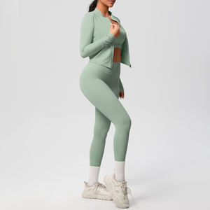 Ensemble de vêtements de sport pour femmes de qualité supérieure OEM, vêtements de sport de haute qualité, leggings de yoga à taille élastique en gros - Product Image 1