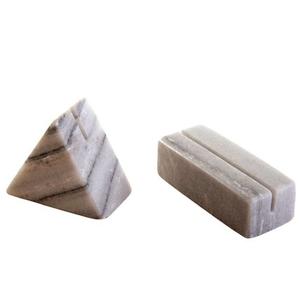 Handcrafted <b>White</b> Marble Card Holder Stand Wavy Textured Design for <b>Desk</b> Office Tabletop Business Display Natural Stone Organize - Product Image 3