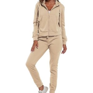 Ensemble de survêtement de course à pied pour femmes, imprimé personnalisé en gros, 2 pièces, coupe ajustée, léger, à capuche, pour l'entraînement sportif et le jogging - Product Image 1