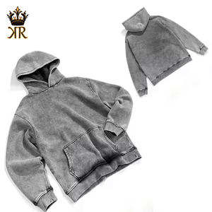Sudadera con Capucha Personalizada OEM para Hombre, Lavado Ácido, 100% Poliéster, Color Sólido, Alta Calidad, Talla Grande - Product Image 6