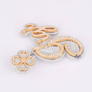 Hip Hop Diamant 14KT Or Deux Tons Bijoux Glacé Pendentif Personnalisé VVS Clarté Lab Grown Diamant IGI Certifié - Product Image 3