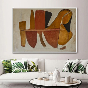 Grande Dipinto a Olio Astratto Marrone 'Rapsodia Autunnale' con Spatola su Tela, Arte Murale per Decorazione d'Interni - Product Image 1