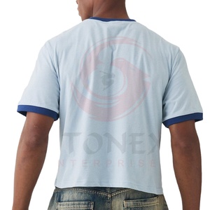 เสื้อยืดคอกลมสำหรับผู้ชายเสื้อยืดบ็อกซี่เฟอร์พิมพ์ลายตามสั่ง - Product Image 6