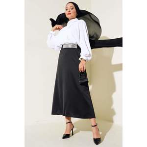 Blouse col roulé décontractée en satin écru XL Logo personnalisé soie tricotée luxe mode pour le bureau longue mode bouton solide été - Product Image 4