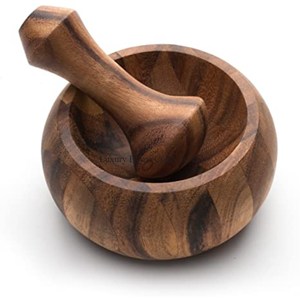 Mortero y Maja de forma redonda hecha de granito S0elling caliente con base de Metal Chapado en cobre Herramienta de molienda de utensilios de cocina de forma redonda - Product Image 2