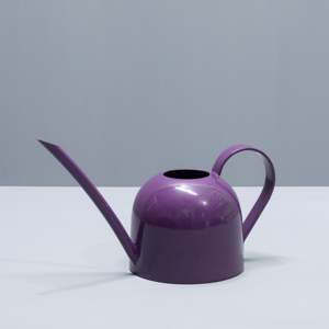 Arrosoir décoratif pour plantes d'intérieur en acier inoxydable blanc, design moderne, fabriqué à la main en Inde, Axiom Home Accents - Product Image 5