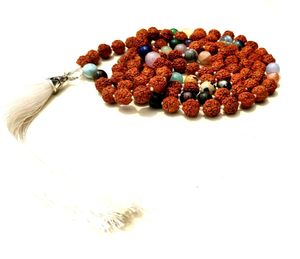พรีเมี่ยมโยคะเครื่องประดับ Rudraksha ธรรมชาติ8มิลลิเมตร108ผูกปมมาลาสวดมนต์ลูกปัดแฮนด์เมดศิลปินอินเดียลูกปัดสร้อยคอ - Product Image 4