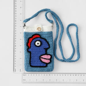 Sac à dos en crochet style campus, en coton tricoté, à bandoulière unique, motif serpent, graffiti parent-enfant, style streetwear, sac à dos puzzle - Product Image 4