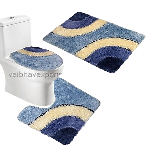 Vente en gros de 3 tapis de bain en microfibre au design moderne meilleure qualité couleurs personnalisées coton fabriqué en Inde fabriqué à la machine - Product Image 5