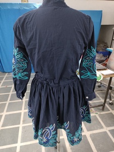 Vestido Corto Bordado con Botones Delanteros de Diseño Personalizado, Nuevo Estilo Clásico, Vestido Bohemio con Cintura Imperio para Mujer - Product Image 5