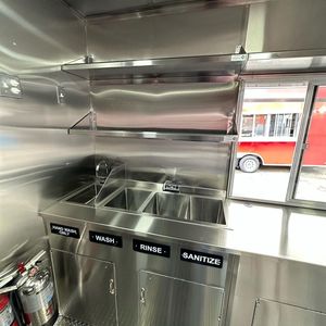 รถเทรลเลอร์อลูมิเนียมสแตนเลสสำหรับทำไอศกรีมรถลากป้อนอาหารเคลื่อนที่ขนาดเล็กออกแบบได้ตามที่ต้องการ - Product Image 6