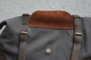 Sac fourre-tout de voyage en toile de cuir LCTB-0023 de grande capacité sac de sport polyvalent sac de week-end de nuit à fermeture éclair transparente - Product Image 6