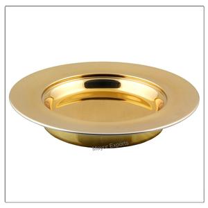 Assiette à pain de communion en acier inoxydable Mayur Exports avec finition en laiton doré brillant de haute qualité, modèle 9262 - Product Image 2