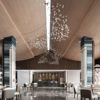 Vente Flash : Luminaires Suspendus Modernes Faits Main en Pierre et Verre, Grands Lustres Ovales et Carrés pour Plafonds Hauts, Restaurants, Hôtels et Villas