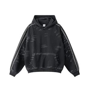 Sweat à capuche surdimensionné décontracté en coton personnalisé avec impression de logo pour unisexe en tissu 400gsm Sweat à capuche pour homme vintage - Product Image 1